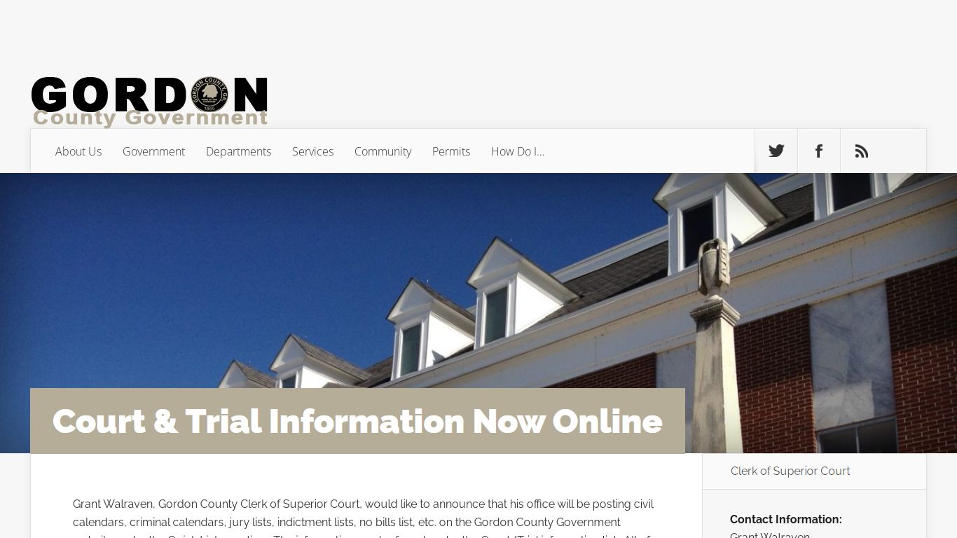 Court & Trial Information Now Online | Gordon County ...